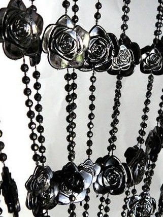 22Black Rose Flower(Doorway/Window)Decor Beads Curtain  