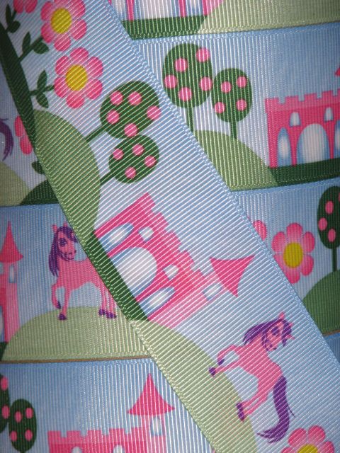 yds 1.5 Fairytale Princess Castle Grosgrain Ribbon  