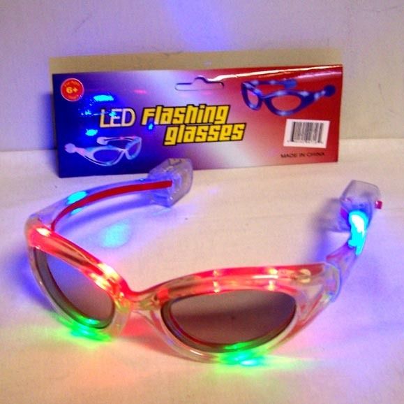 PAIR MULTICOLOR LIGHTUP LED FLASHING EYEGLASS lights  