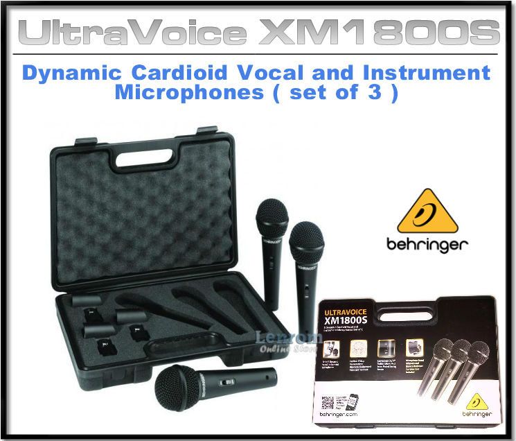   XM1800S Dynamic Cardioid Vocal/Instrument Microphones 3 pack , NEW