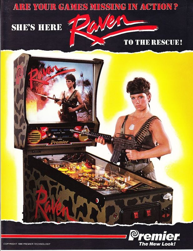 Raven Premier Pinball Mint Flyer / Brochure / Ad  