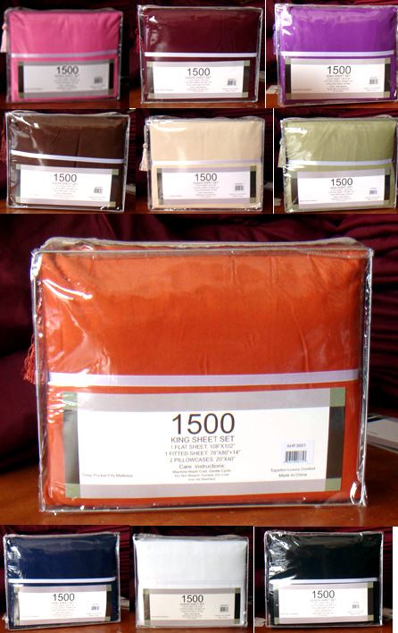   Egyptian Comfort Sheet Set TWIN/FULL/KING/QUEEN/CAL 10 Colors  