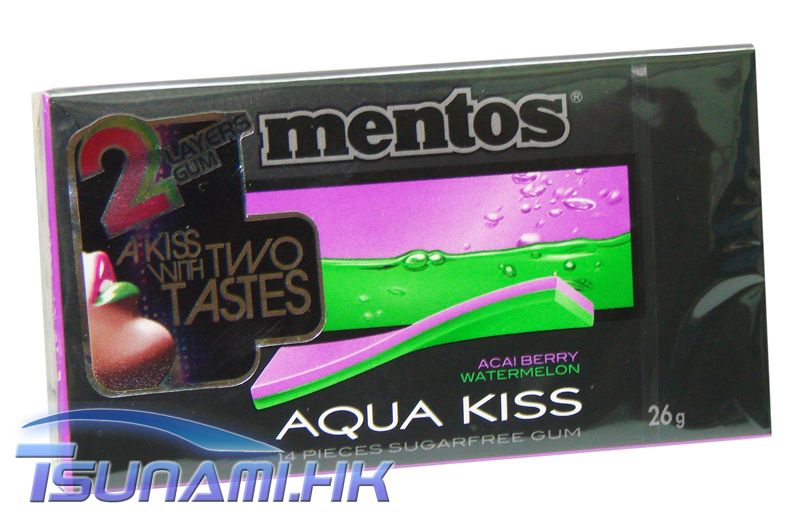 Mentos Aqua Kiss Acaiberry & Watermelon Sugarfree Gum  