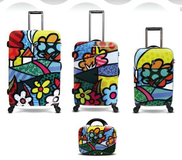   LANDSCAPE FLOWERS 4 PC HARDSIDE SPINNER LUGGAGE SET B702 4PC  