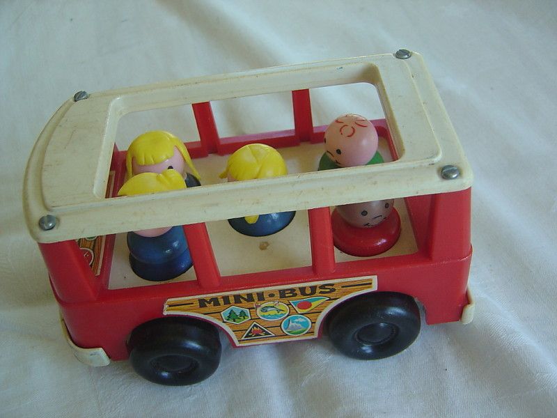 vtg 141 FISHER PRICE MINI BUS TOY 1969 LITTLE PEOPLE  