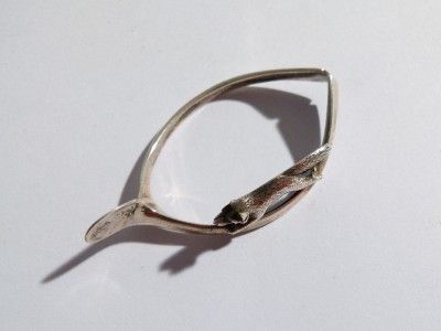   Sterling Silver RUNNING FOX Napkin Holder Ring WISH BONE Shape  