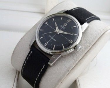 RARE VINTAGE OMEGA SEAMASTER AUTOMATIC CROSS HAIR BLACK DIAL STEEL 