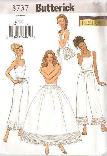 BUTTERICK 3737 PETTICOAT PANTS BUSTLE PATTERN 6 10 OOP  