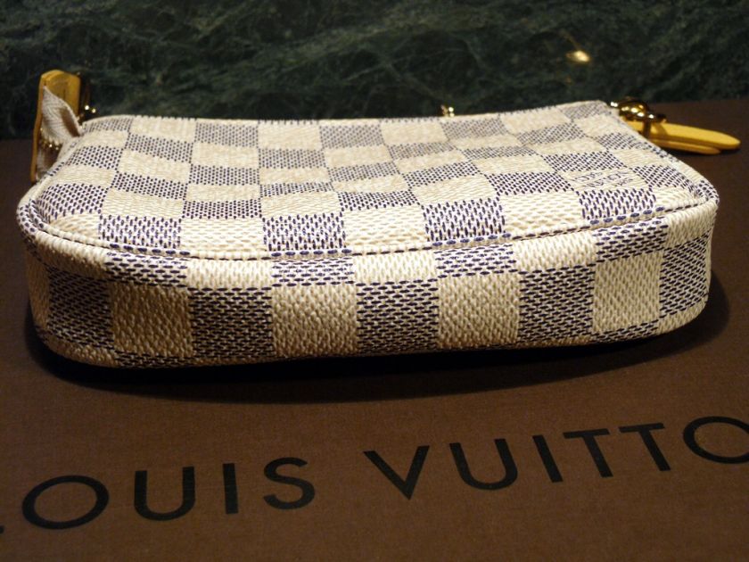 Auth Louis Vuitton Mini Pochette Damier Azur Limited Edition Balloon 