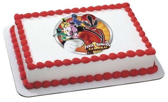 POWER RANGERS SAMURAI EDIBLE CAKE IMAGE DECORATION  