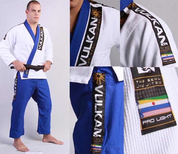 White & Blue VULKAN Pro Light Jiu Jitsu Gi Size A1 BJJ  