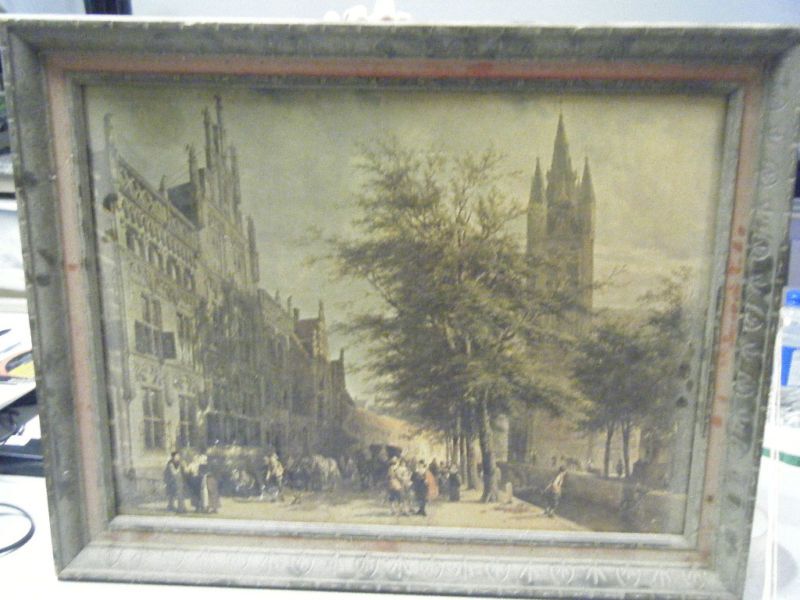 old no name painting of Delft, Netherlands very nice its a print 