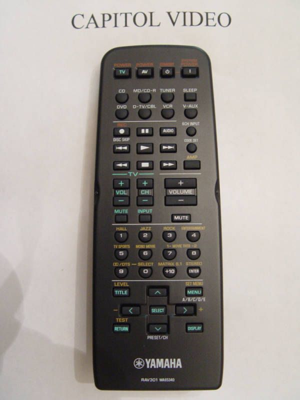 YAMAHA RAV301 REMOTE CONTROL PART # WA653400  