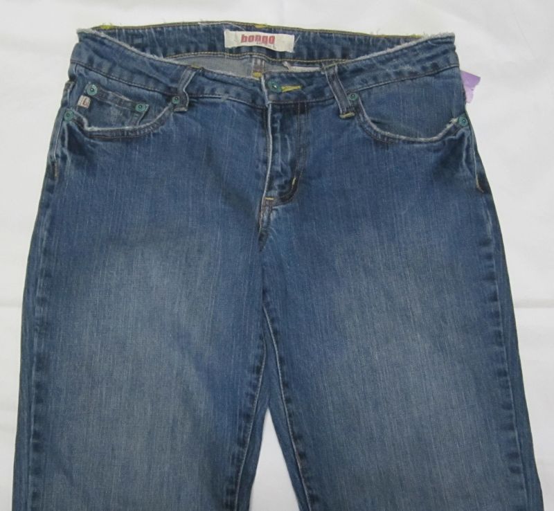 Pants Jeans Bongo Let me b. Blue Denim 9 Flare EUC Juniors Distressed 