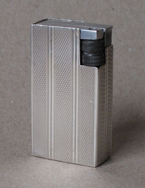 OLD SILVER ENGRAVED PETROL CIGARETTE LIGHTER 1940s  