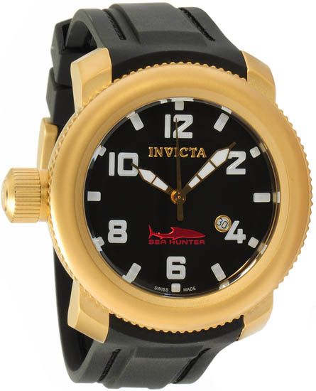 Invicta 1545 Sea Hunter Gold Tone Polyurethane Watch  