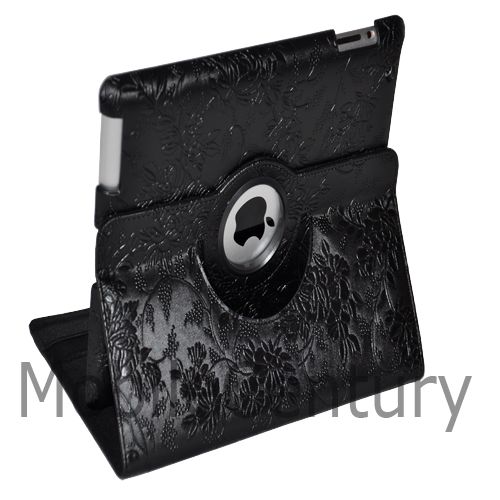 iPad 2 360 Rotating Magnetic PU Leather Case Smart Cover Swivel Stand 