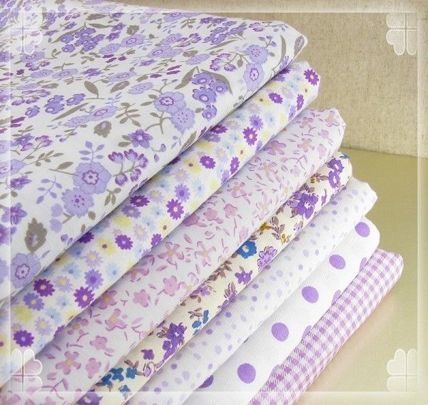 pretty 7 purple Different Kinds Quilt Quilting Fabric 100%cotton 19 
