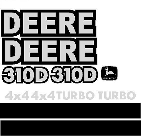 John Deere 310D Loader Backhoe Decal Set Whole w/ 4x4 Turbo Decals 