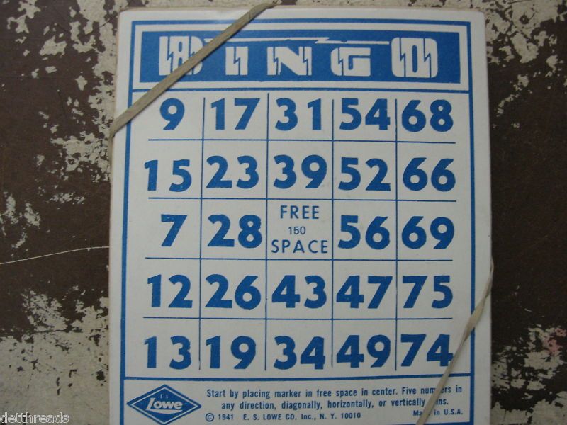 25 Vintage Cardboard BINGO Cards E.S LOWE SERIES F 1941  