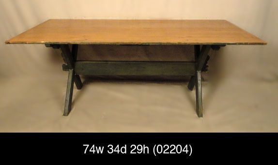 Primitive Style Solid Pine Farm Table (02204).  