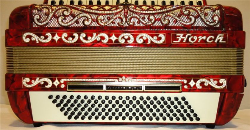   Very Beautiful German Accordion HORCH 120 bass ; Super sound  