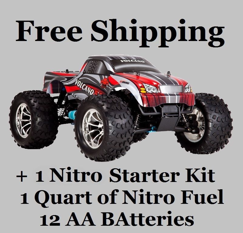 RC Monster Truck Redcat Volcano S30 1/10 Scale Nitro + Starter + Fuel 