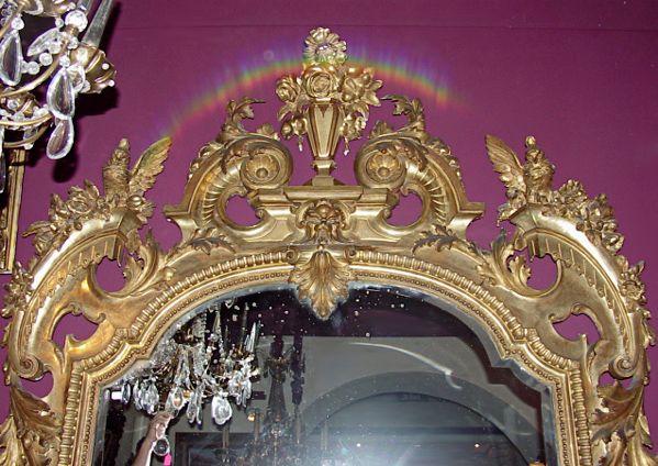 5964 Beautiful 18th C. French Gilt Bronze Mirror  