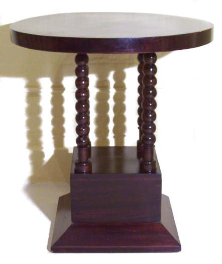 Austrian Art Deco Mahogany Pedestal Side Table  