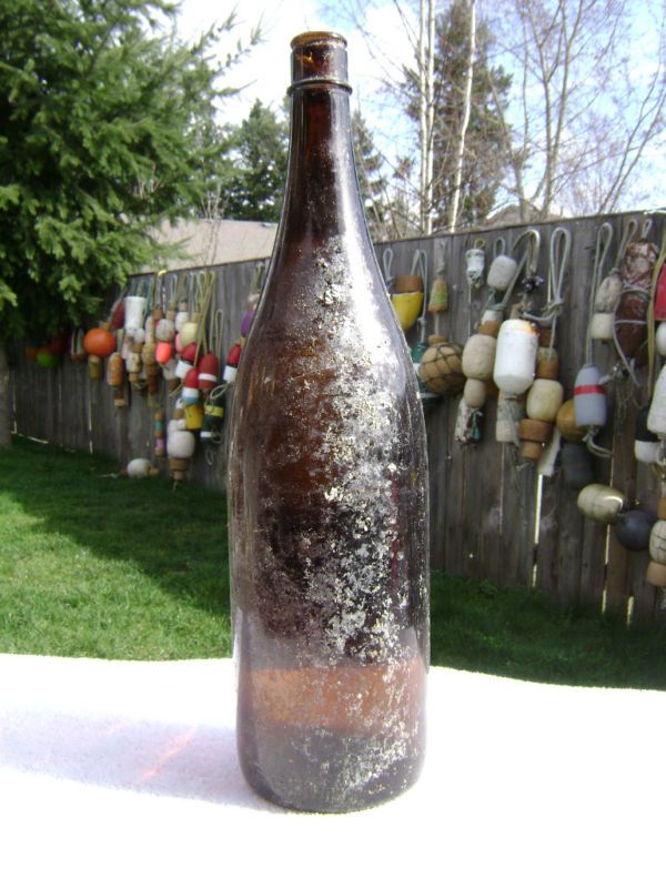 OLD JAPANESE SAKI BOTTLE NOT GLASS FLOAT  