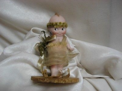 Antique Vintage Bisque Kewpie Doll Bride and Groom Cake Topper 