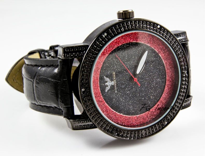 DIAMOND KING DIAMOND MASTER JOJINO DIAMOND WATCH RED BLACK CRUSH ICED 