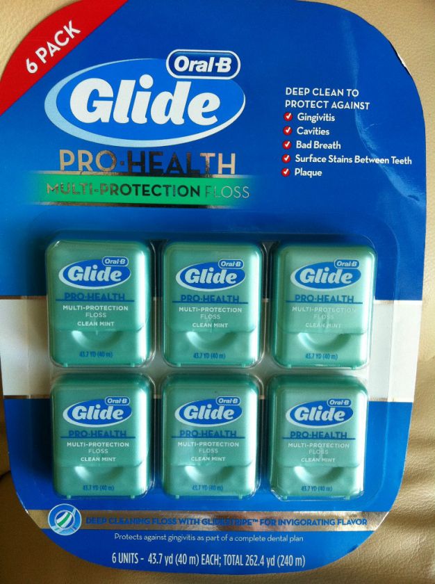 Oral B Pro Health GLIDE Dental Floss 6 Pks   262.4 Yds  