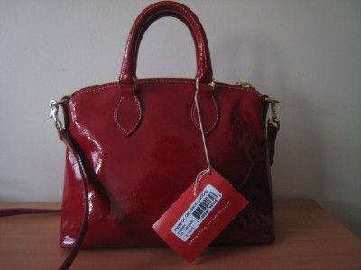 DOONEY & BOURKE PATENT LEATHER CROSSBODY SATCHEL BAG   CHERRY  NWT 