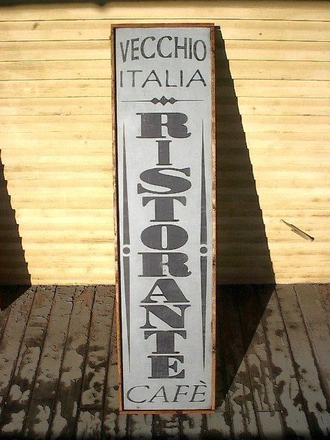 OLD ITALY ITALIAN CAFE RESTAURANT RUSTIC DECOR DISTRESSED WOODEN SIGN 
