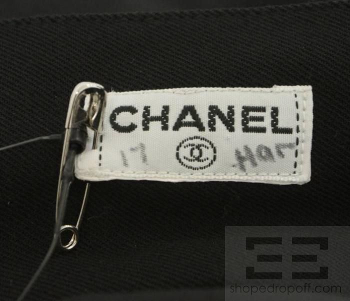 Chanel Black Twill & Gold Clover Button Front Skirt  