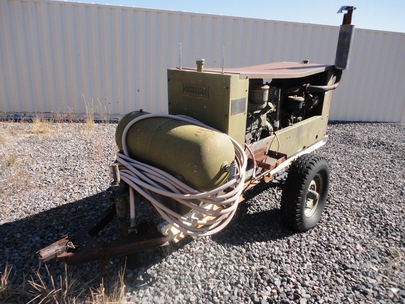 Army Trailer W/ Schramm Air Compressor  