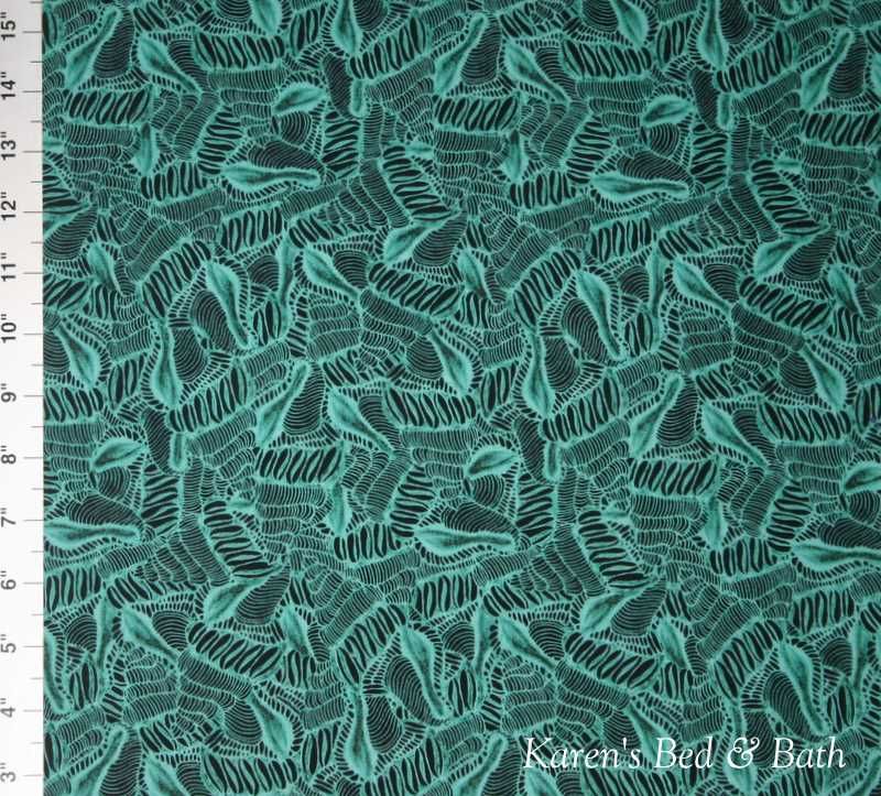 Nautical Ocean Coral Tide Linear Shells Green Valance  