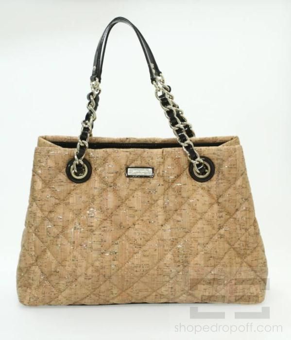  Natural & Gold Quilted Gold Coast Cork Maryanne Handbag NEW  