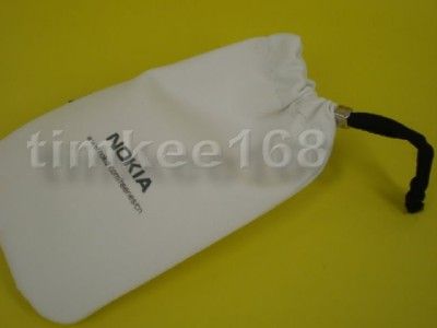 White Suede Pouch Case Cover for Nokia 5130, 5310, 8800  