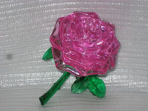 Lovely 3D Crystal Puzzle Cute ~ Pink Rose 44 Pcs New  