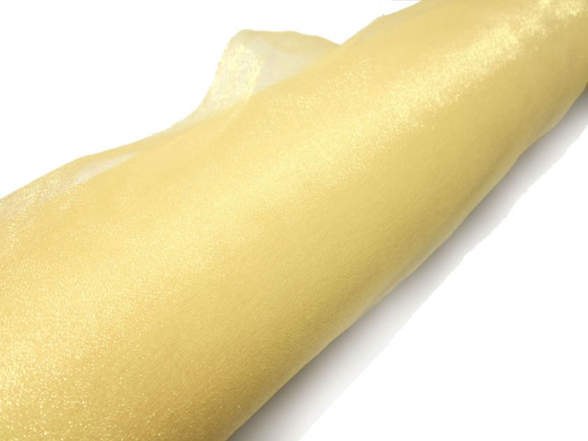 C84 Pale Gold Sparkle Organza Fabric Curtain by Yard  