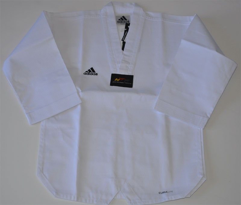 ADIDAS WTF APPROVED ADICHAMP III TAEKWONDO UNIFORM TKD DOBOK WHITE V 