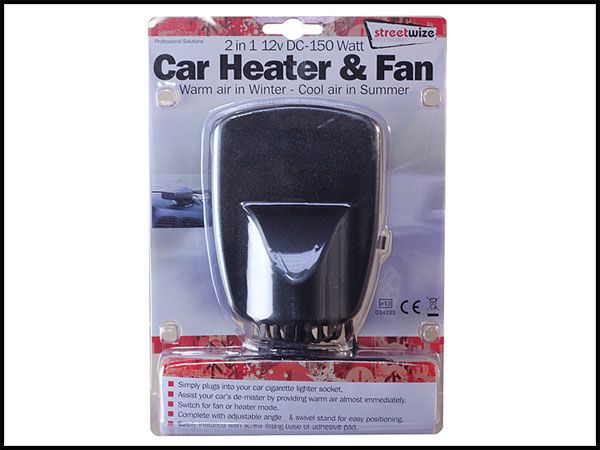   IN 1 12v DC 150W Car Dashboard HEATER & FAN Air Circulation STREETWIZE