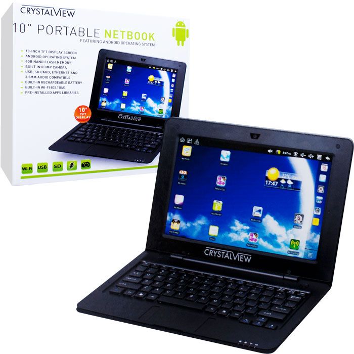 10 inch Android 2.2 Netbook 4GB of Memory   WiFi   Thousands of Apps 