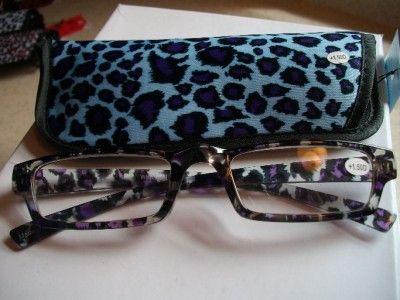 Animal Print Reading Glasses Black w/pouch +2.50 C4  