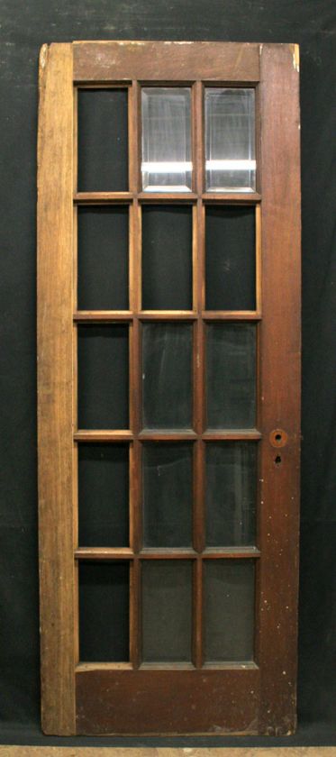 60x 79 Pair Antique French Interior Birch Doors 30 Windows Beveled 