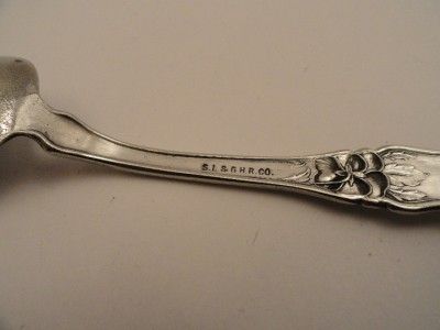   Silverplate Fruit Spoon Floral Antique Flatware SL GH Rogers Oneida