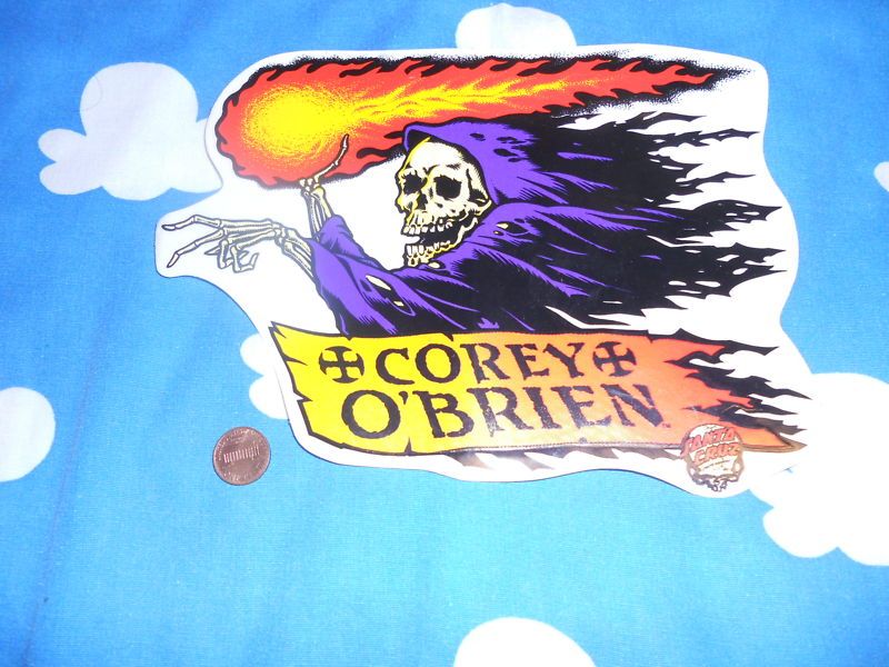 Lrg Vintage Skateboard sticker Santa Cruz Corey Obrien  