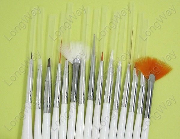 15 X Nail Art Design Brush Set Painting Pen Nail Tips  